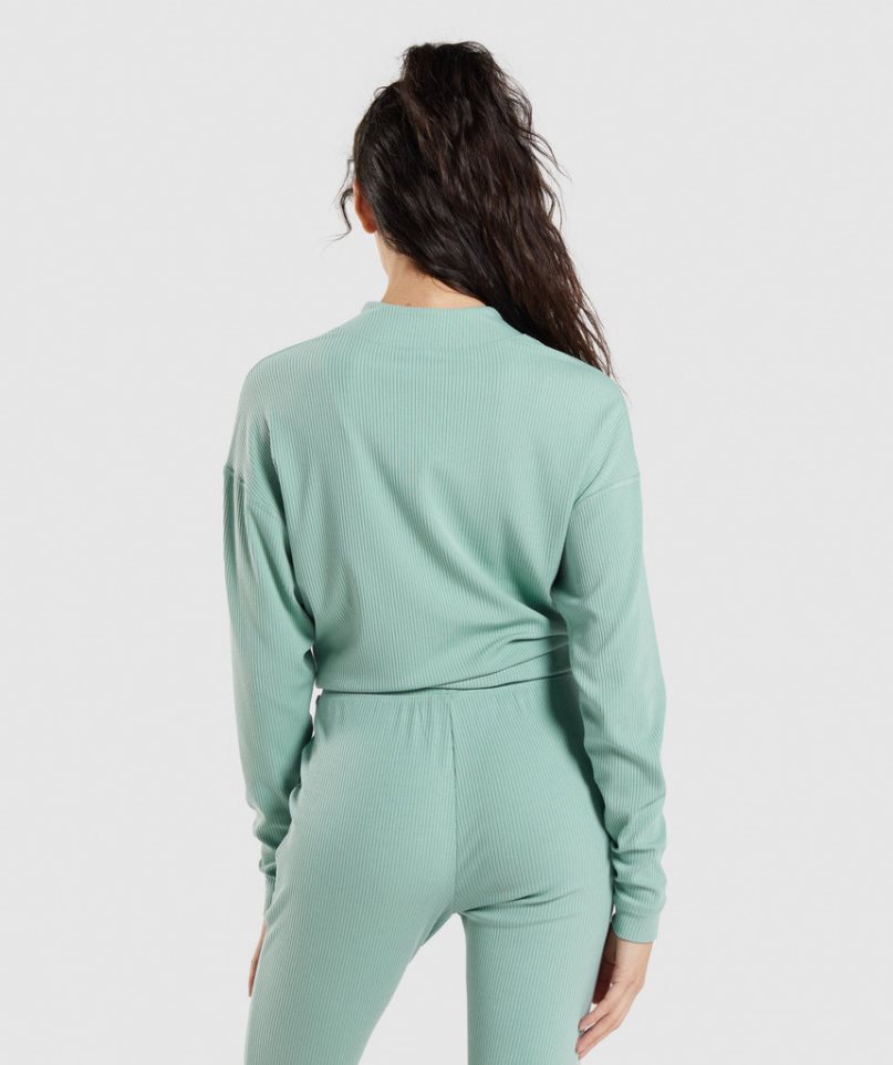 Women's Gymshark Pause Zip Up Jackets Green | NZ 9TRICH